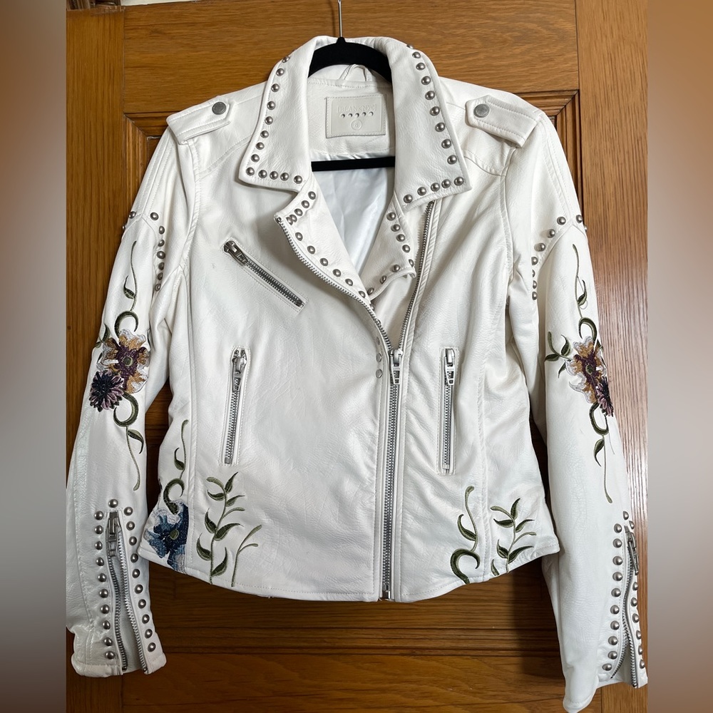 Blank NYC Embroidered Leather Jacket